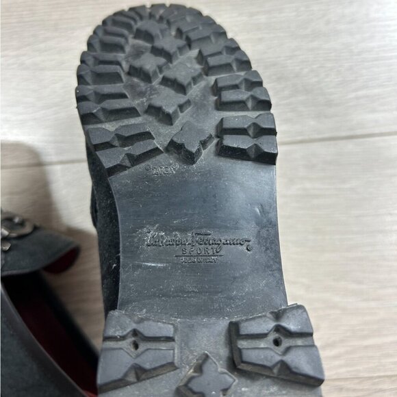 Salvatore Ferragamo Sport Horsebit logo Gray Fabric Loafers Preppy - Picture 9 of 16